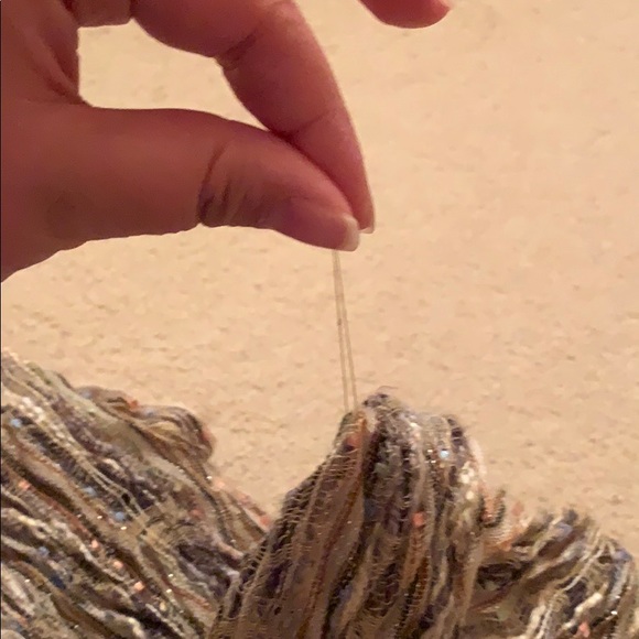 Sparkle scarf with small tassels cute gold fashion - Picture 8 of 8